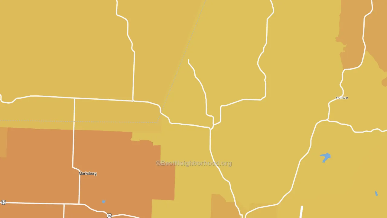 Map of the best neighborhoods in the High Point area, with better matches in green and worse matches in red