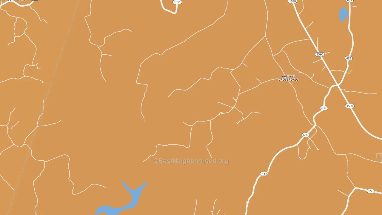 Map of the best neighborhoods in the Highway area, with better matches in green and worse matches in red