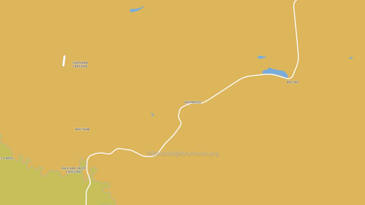 Map of the best neighborhoods in the Highwood area, with better matches in green and worse matches in red