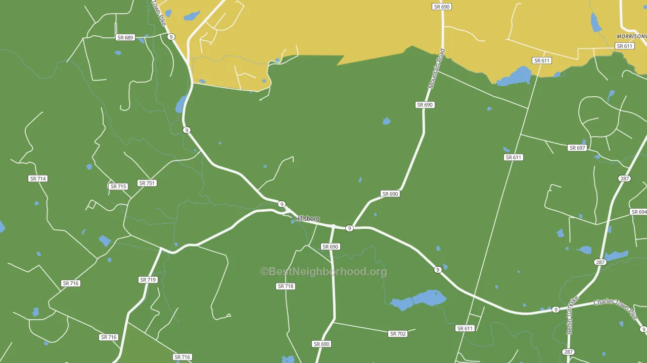 Map of the best neighborhoods in the Hillsboro area, with better matches in green and worse matches in red