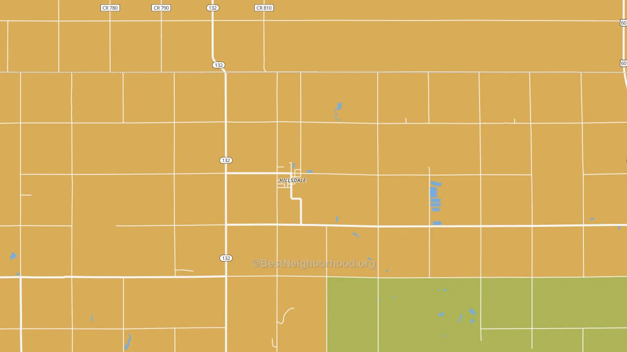 Map of the best neighborhoods in the Hillsdale area, with better matches in green and worse matches in red