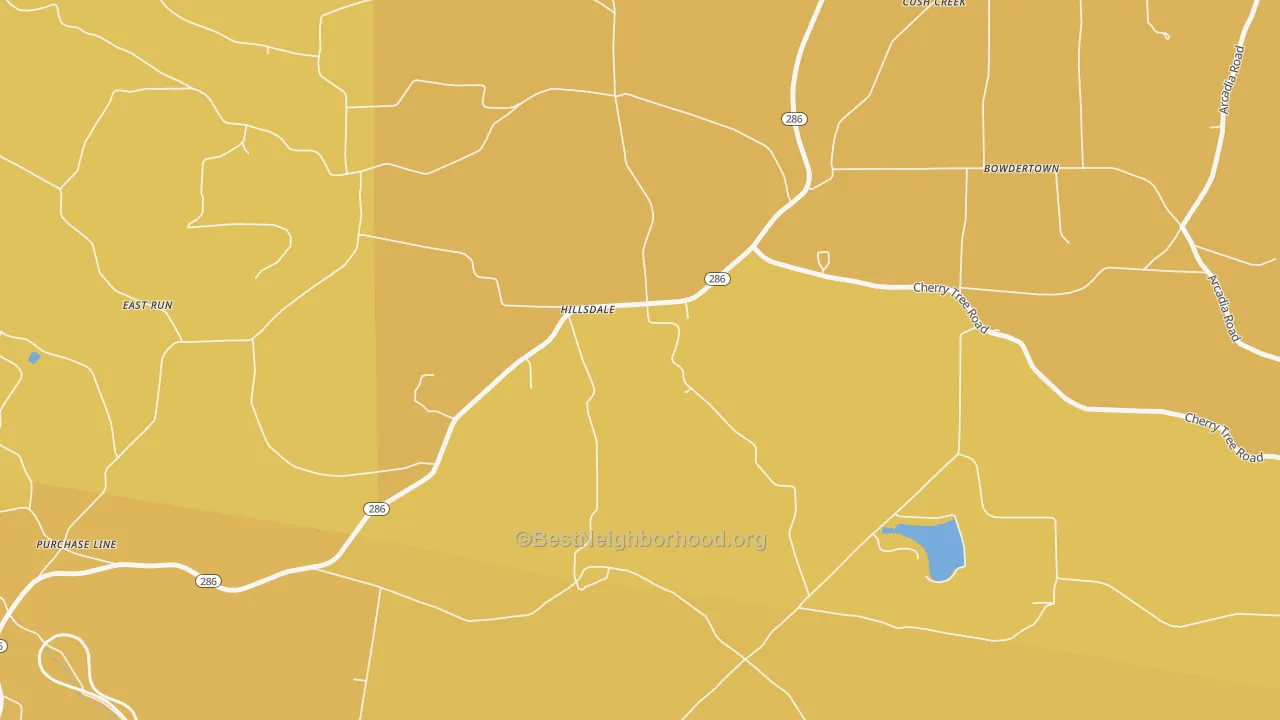 Map of the best neighborhoods in the Hillsdale area, with better matches in green and worse matches in red