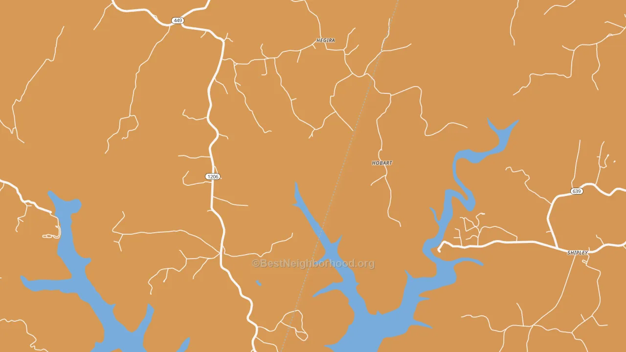 Map of the best neighborhoods in the Hobart area, with better matches in green and worse matches in red