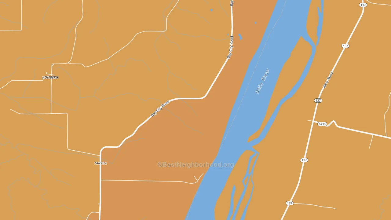 Map of the best neighborhoods in the Homberg area, with better matches in green and worse matches in red