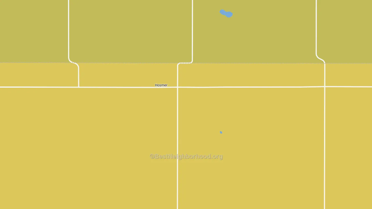 Map of the best neighborhoods in the Hosmer area, with better matches in green and worse matches in red