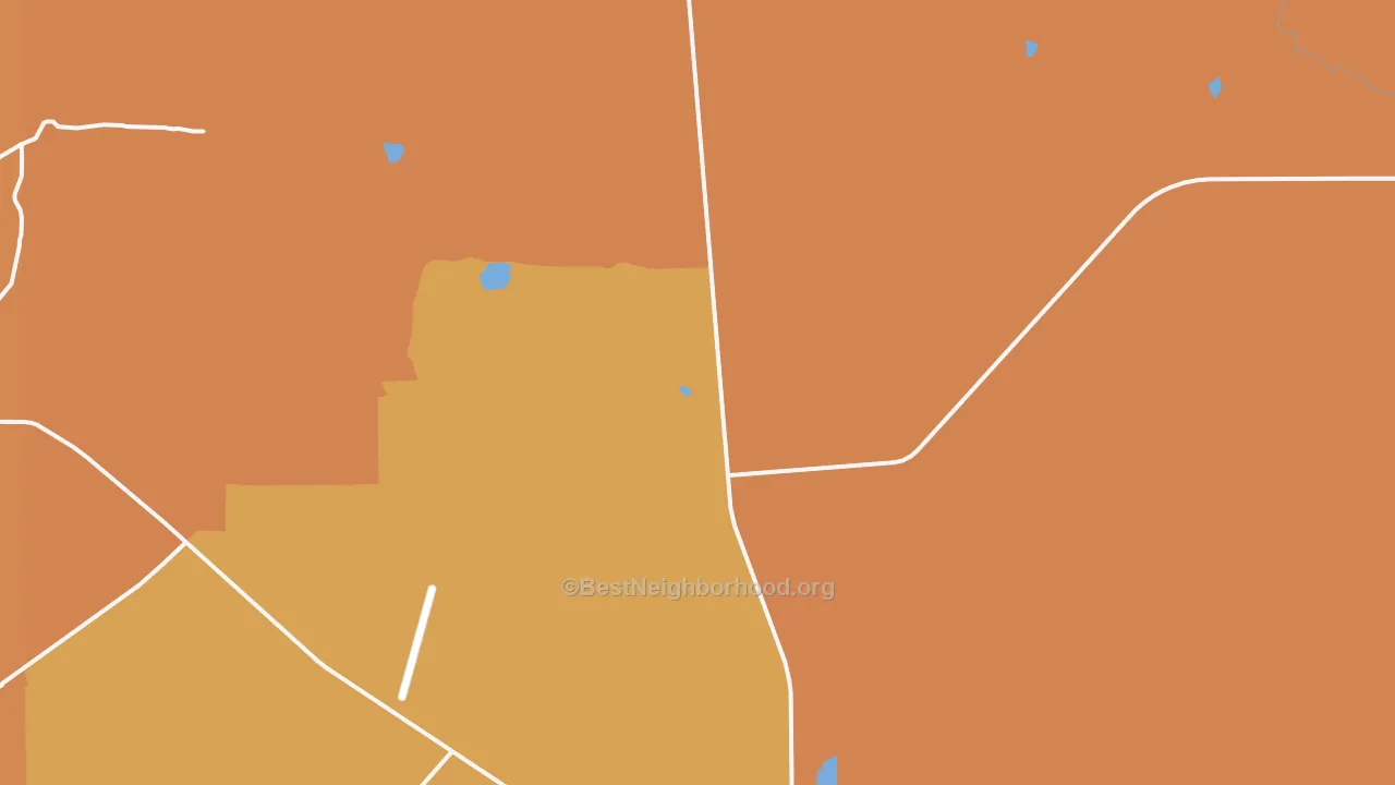 Map of the best neighborhoods in the Hospah area, with better matches in green and worse matches in red