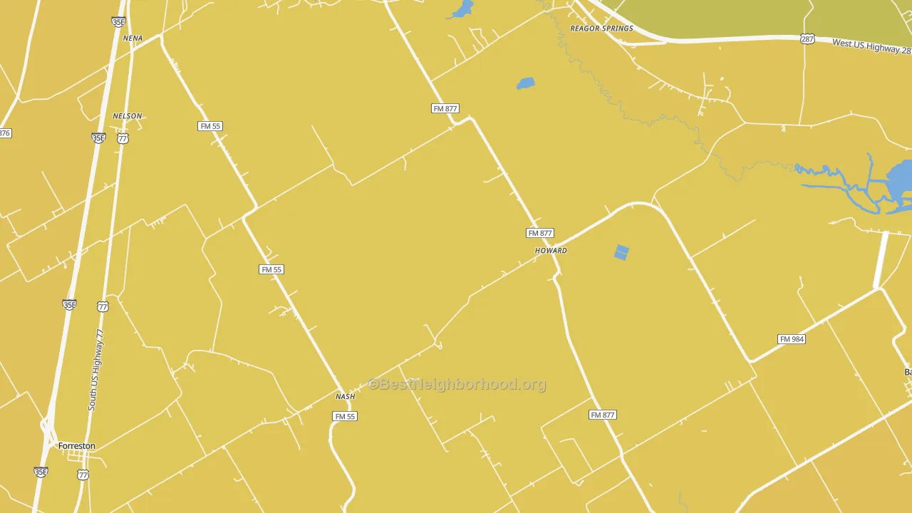 Map of the best neighborhoods in the Howard area, with better matches in green and worse matches in red