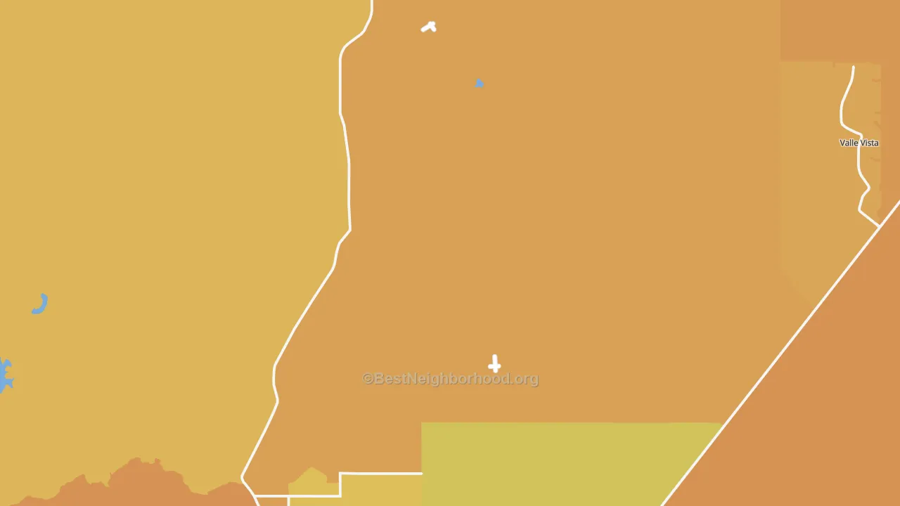 Map of the best neighborhoods in the Hualapai area, with better matches in green and worse matches in red
