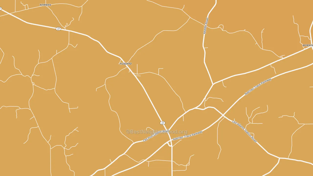 Map of the best neighborhoods in the Hubbard area, with better matches in green and worse matches in red