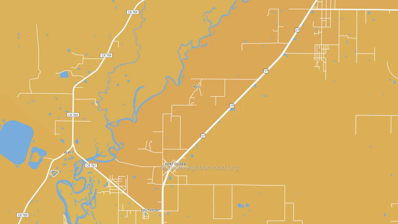 Map of the best neighborhoods in the Hull area, with better matches in green and worse matches in red