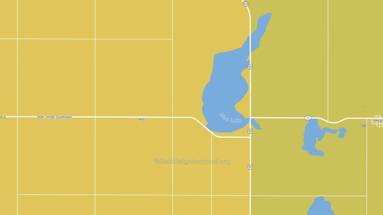 Map of the best neighborhoods in the Hull area, with better matches in green and worse matches in red