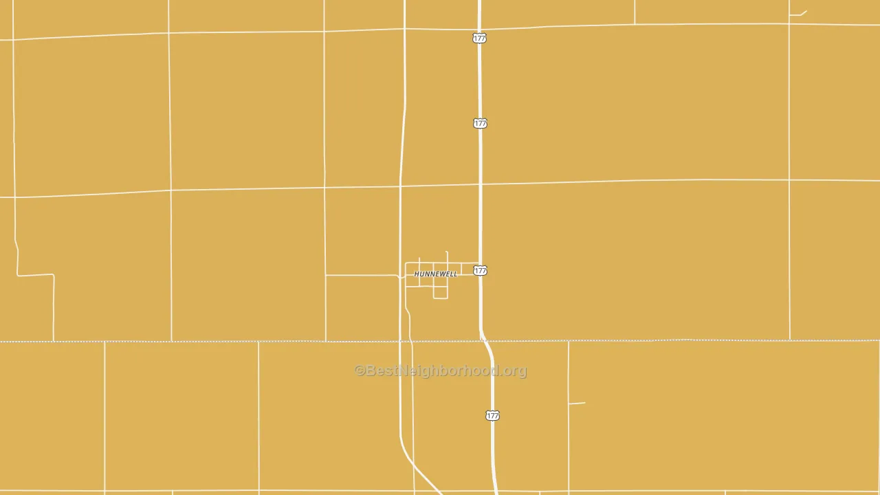 Map of the best neighborhoods in the Hunnewell area, with better matches in green and worse matches in red