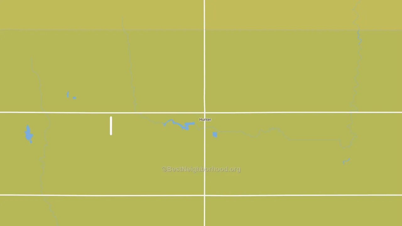 Map of the best neighborhoods in the Hunter area, with better matches in green and worse matches in red