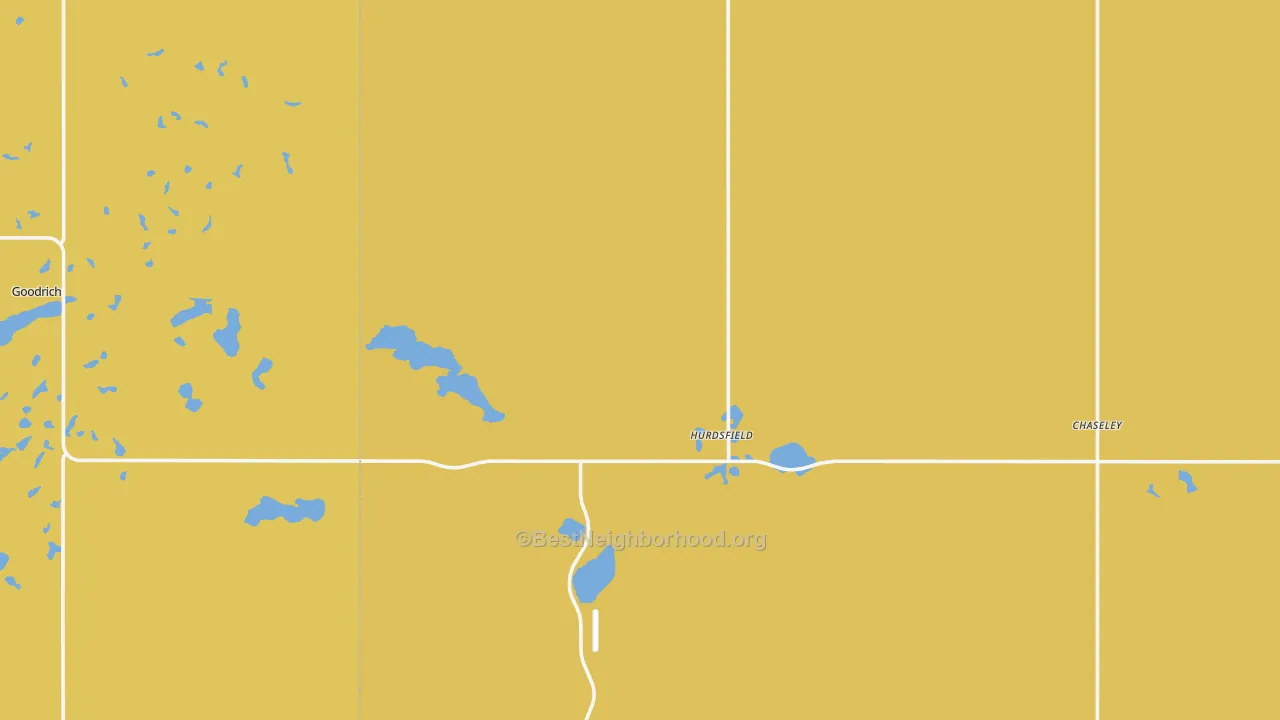 Map of the best neighborhoods in the Hurdsfield area, with better matches in green and worse matches in red