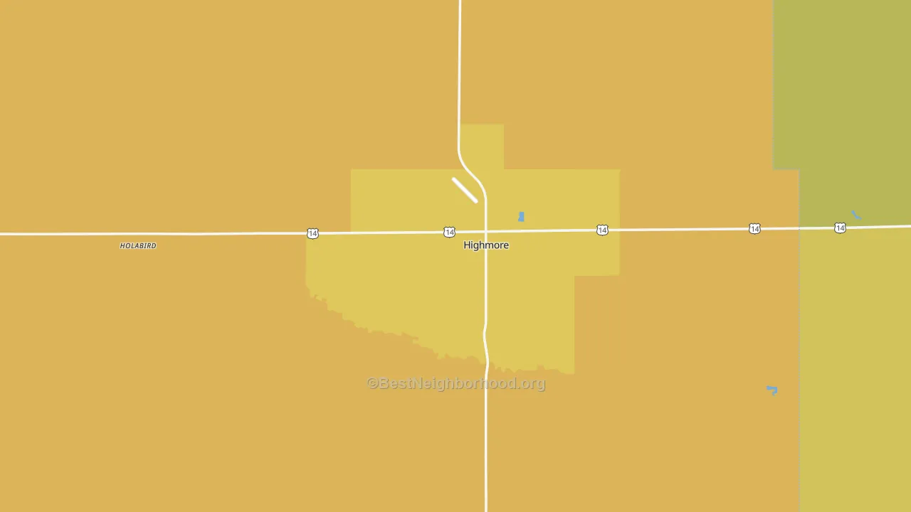 Map of the best neighborhoods in the Hyde County area, with better matches in green and worse matches in red