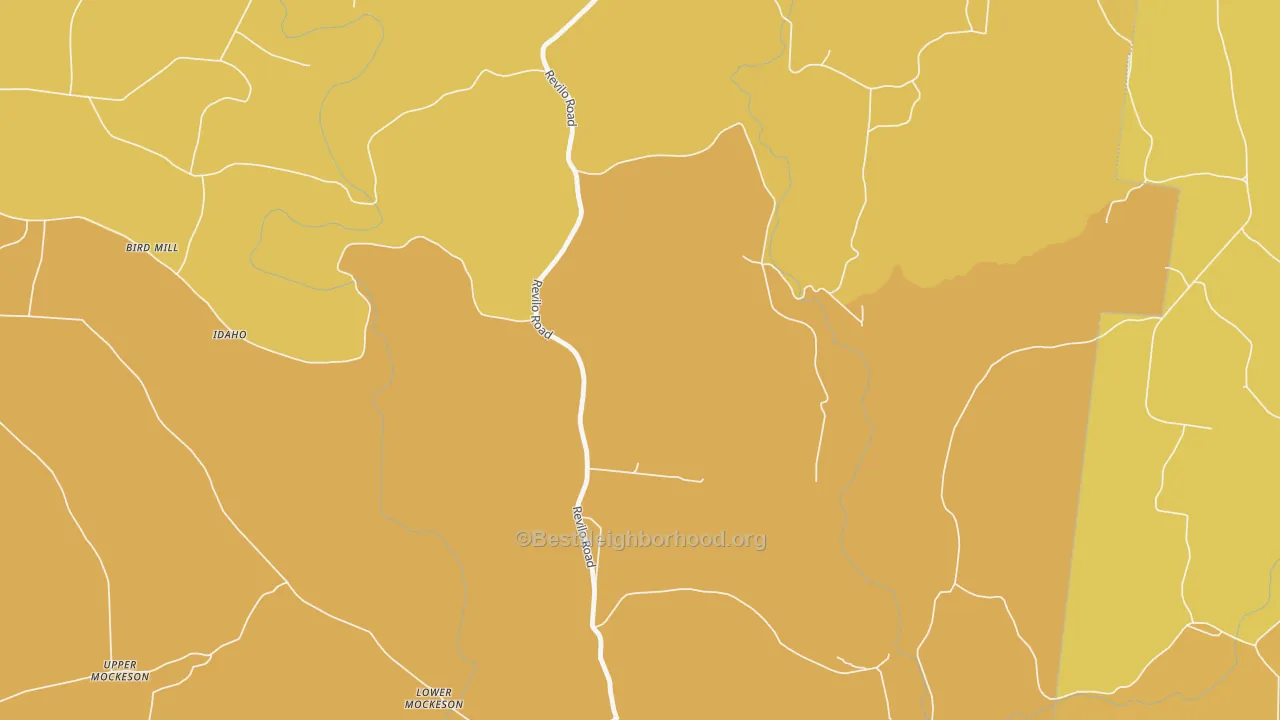 Map of the best neighborhoods in the Idaho area, with better matches in green and worse matches in red