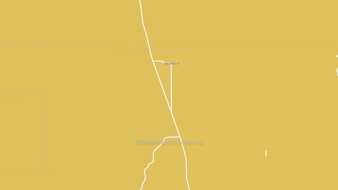 Map of the best neighborhoods in the Indianola area, with better matches in green and worse matches in red