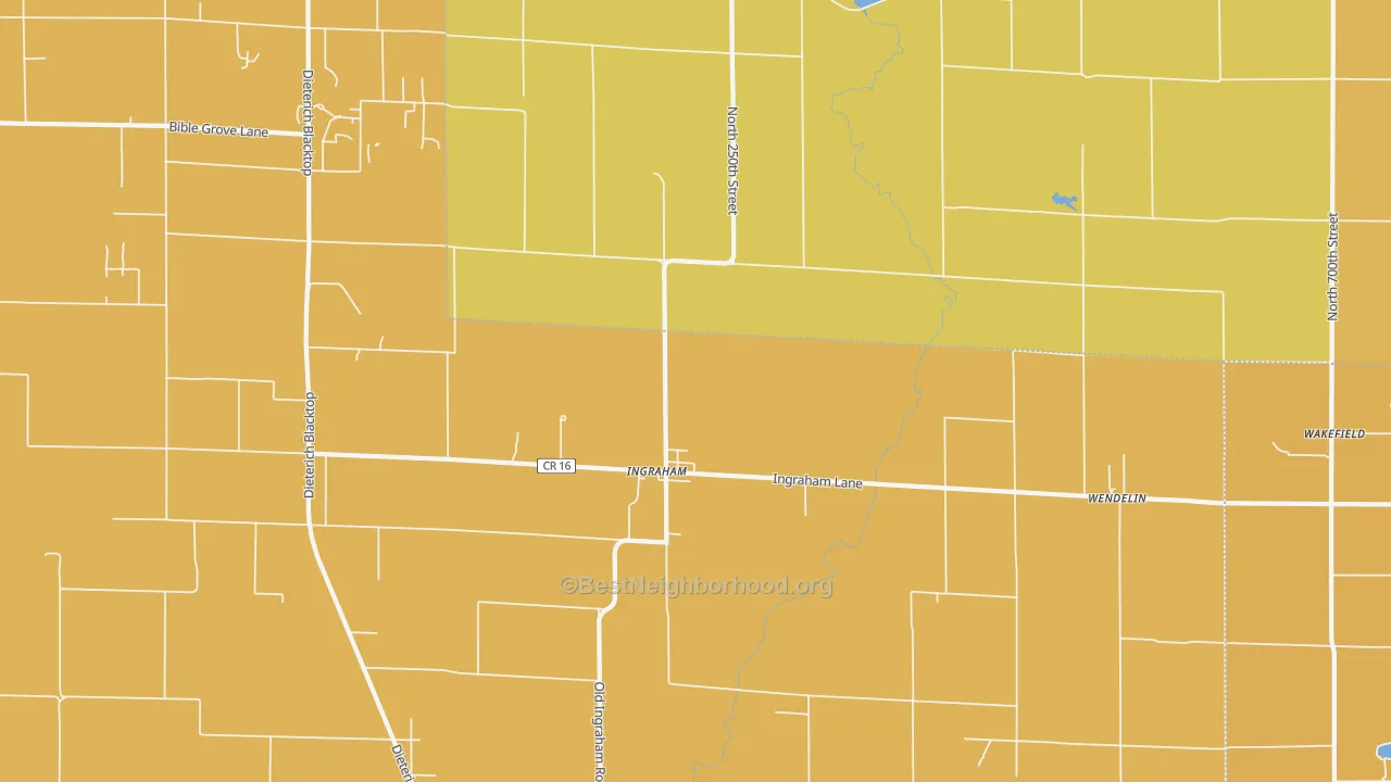 Map of the best neighborhoods in the Ingraham area, with better matches in green and worse matches in red