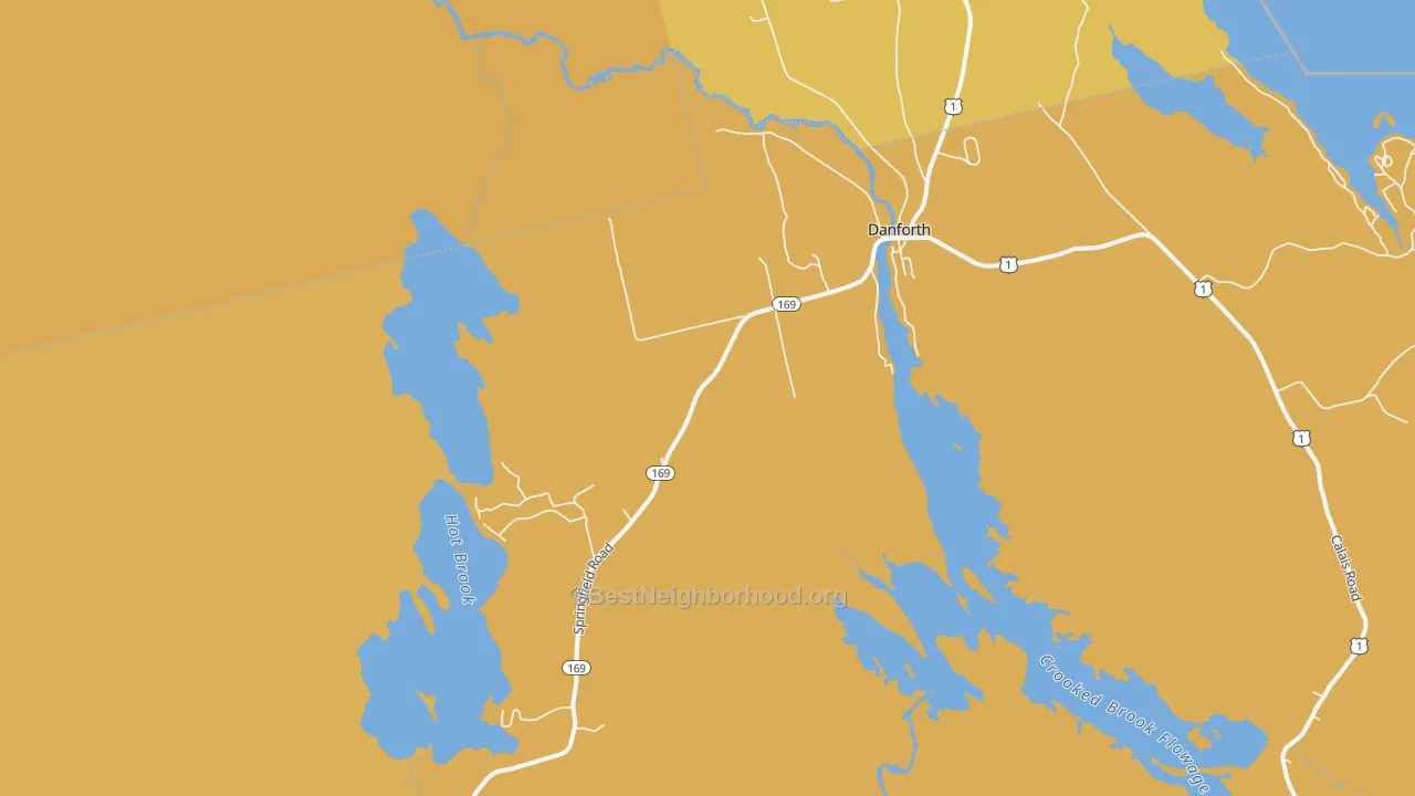 Map of the best neighborhoods in the Irish Settlement area, with better matches in green and worse matches in red