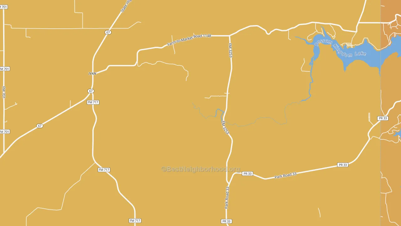 Map of the best neighborhoods in the Ivan area, with better matches in green and worse matches in red