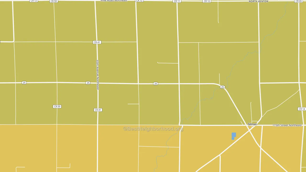 Map of the best neighborhoods in the Jakeville area, with better matches in green and worse matches in red
