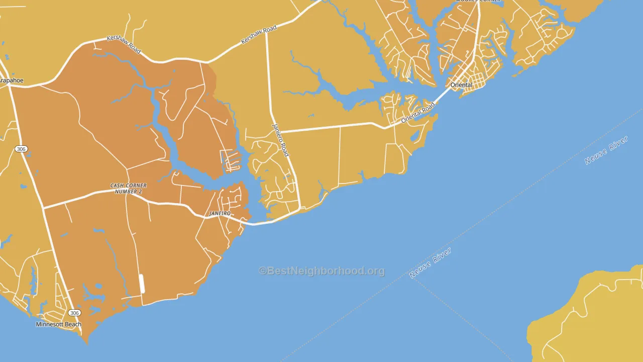 Map of the best neighborhoods in the Janeiro area, with better matches in green and worse matches in red