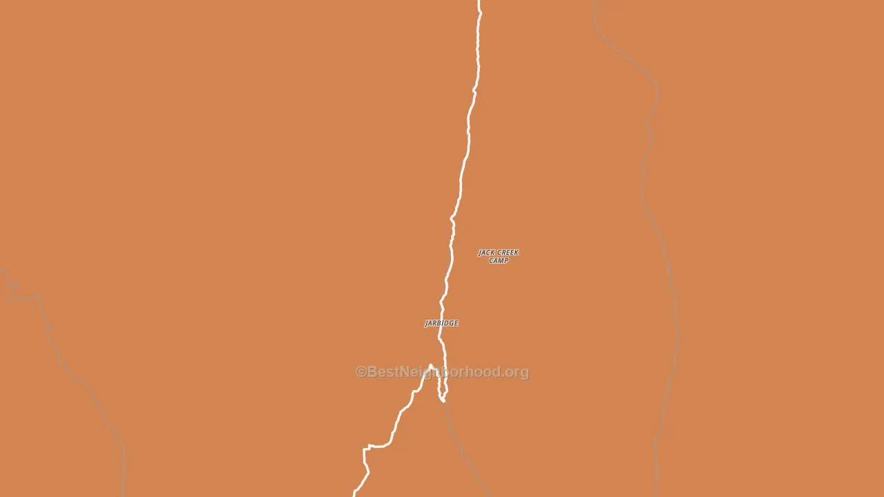 Map of the best neighborhoods in the Jarbidge area, with better matches in green and worse matches in red