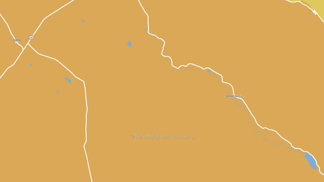 Map of the best neighborhoods in the Jefferson area, with better matches in green and worse matches in red