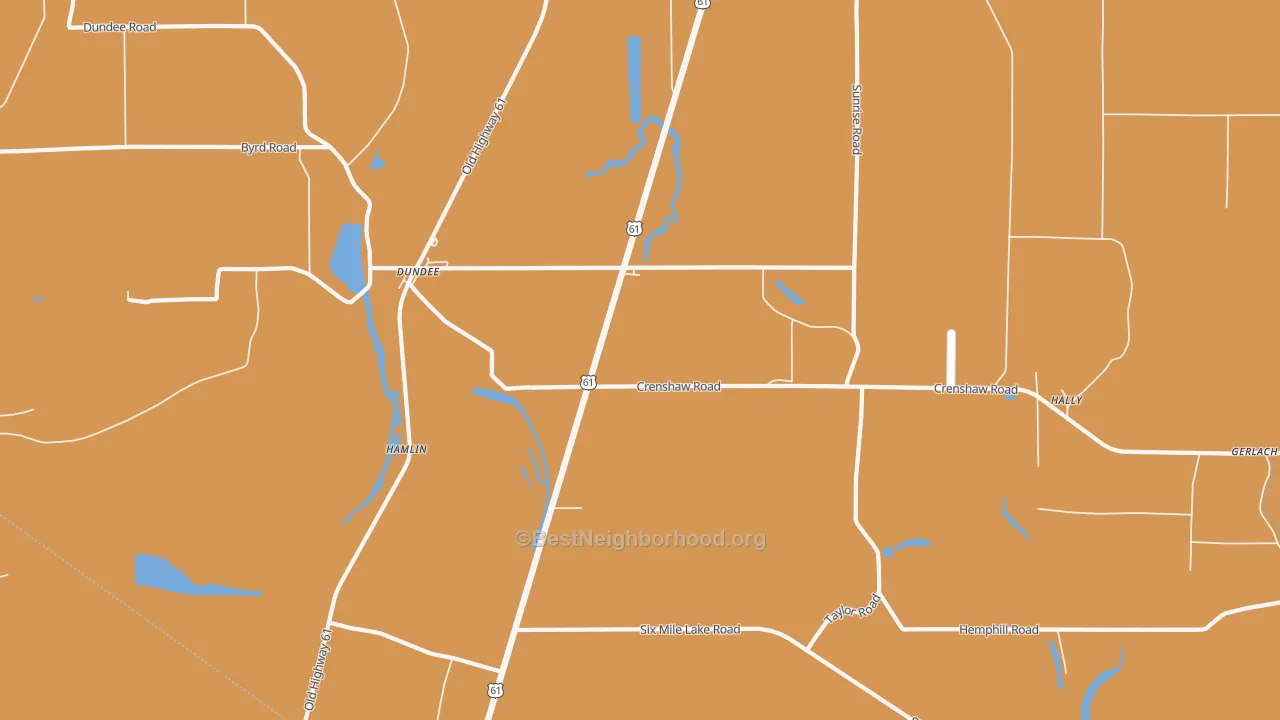 Map of the best neighborhoods in the Jeffries area, with better matches in green and worse matches in red