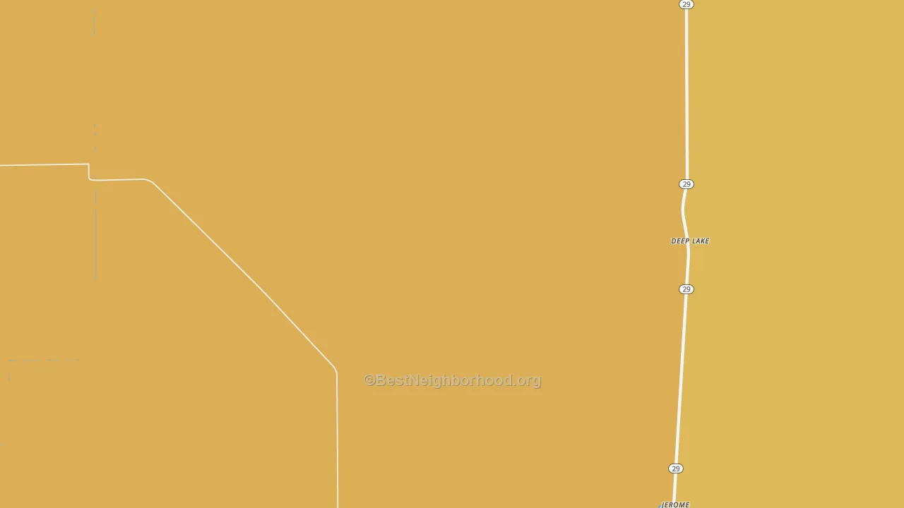Map of the best neighborhoods in the Jerome area, with better matches in green and worse matches in red