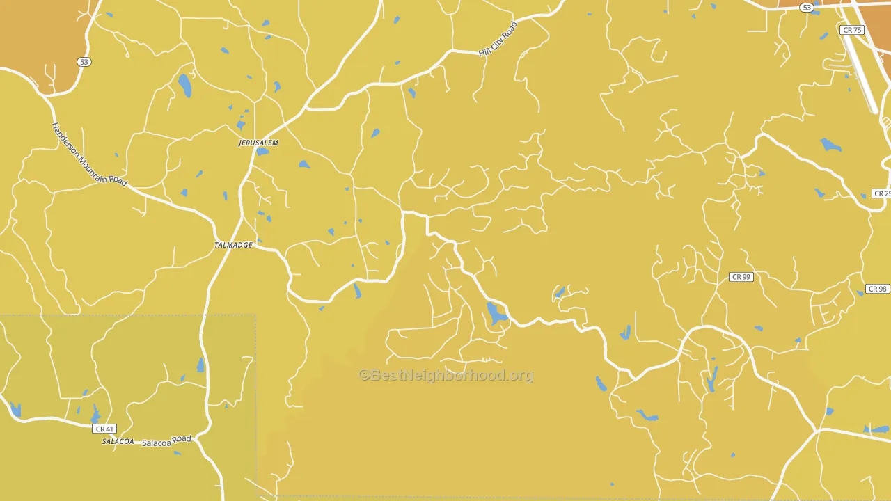 Map of the best neighborhoods in the Jerusalem area, with better matches in green and worse matches in red