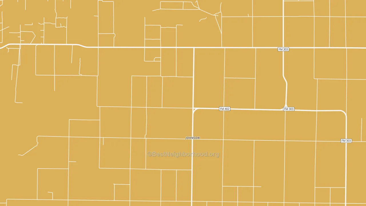 Map of the best neighborhoods in the Johnson area, with better matches in green and worse matches in red