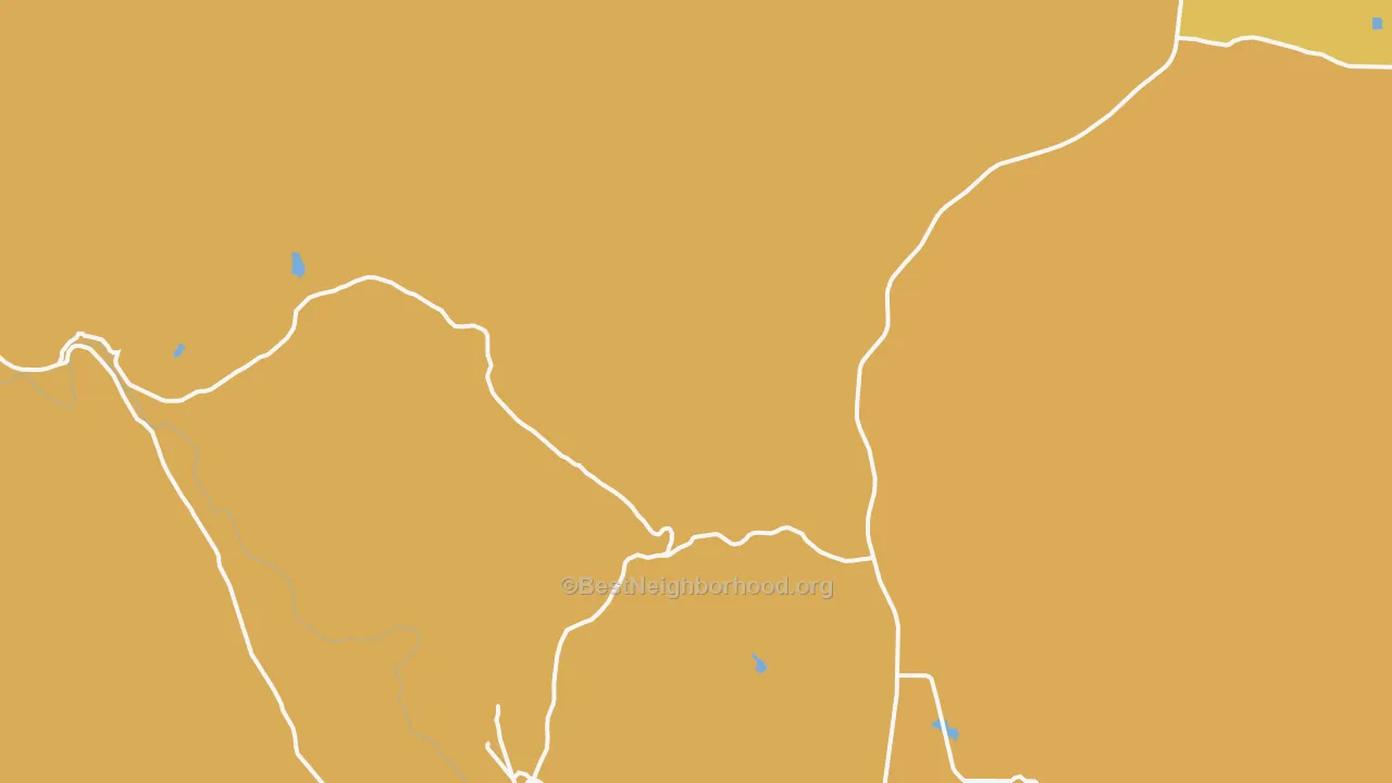 Map of the best neighborhoods in the Jolon area, with better matches in green and worse matches in red