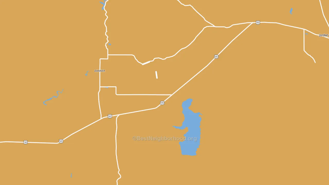 Map of the best neighborhoods in the Jordan Valley area, with better matches in green and worse matches in red