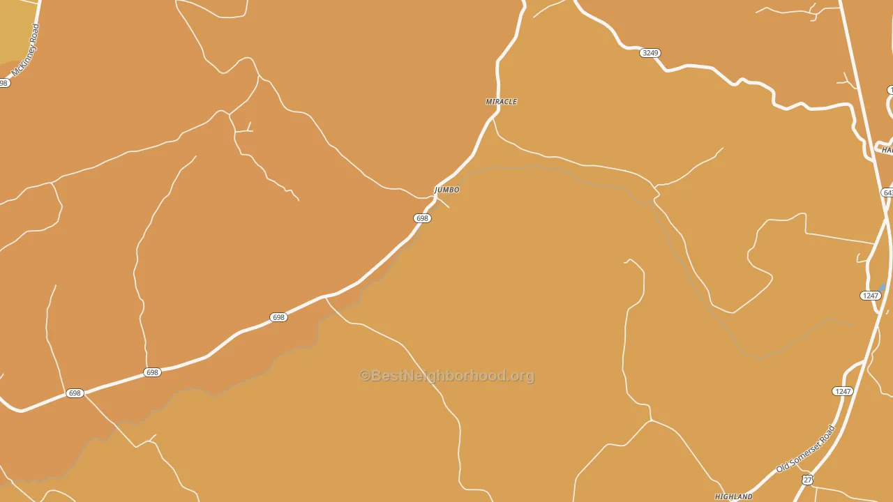 Map of the best neighborhoods in the Jumbo area, with better matches in green and worse matches in red