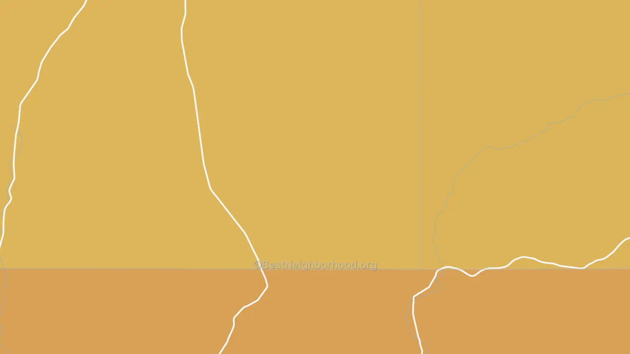 Map of the best neighborhoods in the Juno area, with better matches in green and worse matches in red