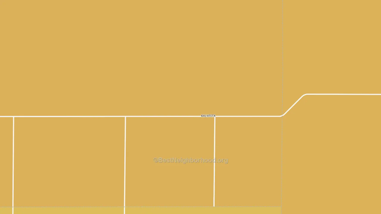 Map of the best neighborhoods in the Kalvesta area, with better matches in green and worse matches in red