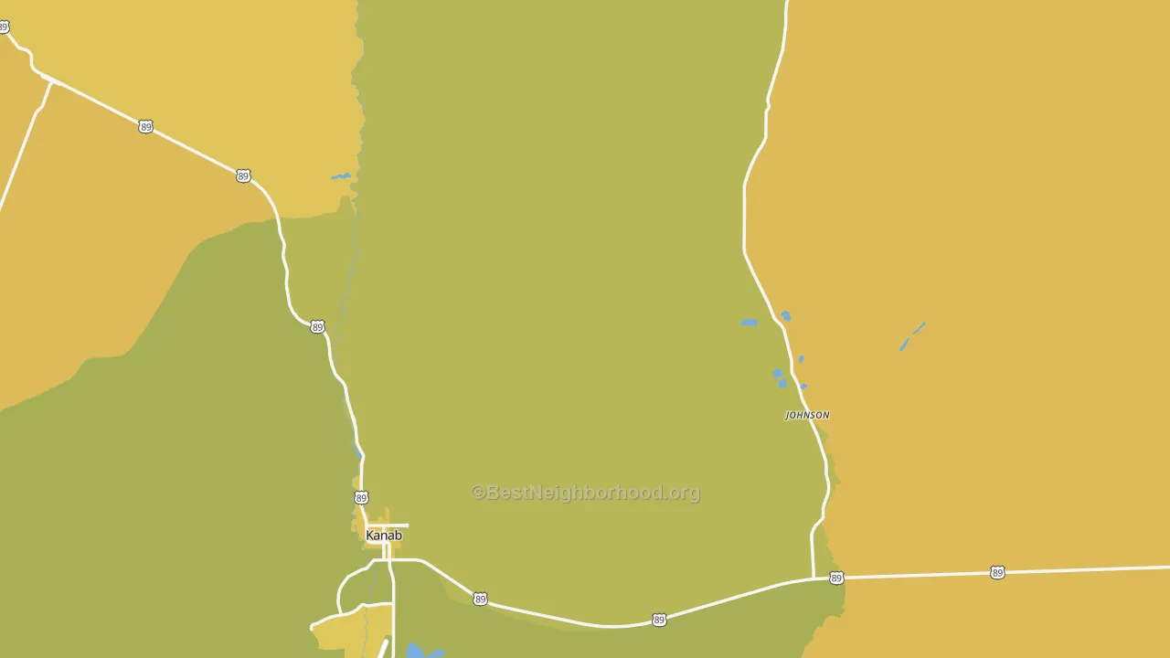 Map of the best neighborhoods in the Kane County area, with better matches in green and worse matches in red