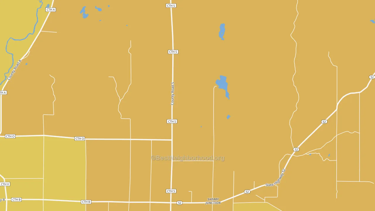 Map of the best neighborhoods in the Kempster area, with better matches in green and worse matches in red