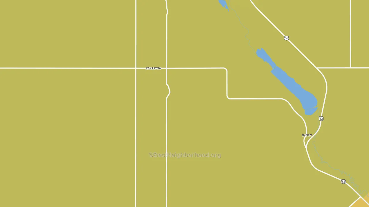 Map of the best neighborhoods in the Kenaston area, with better matches in green and worse matches in red