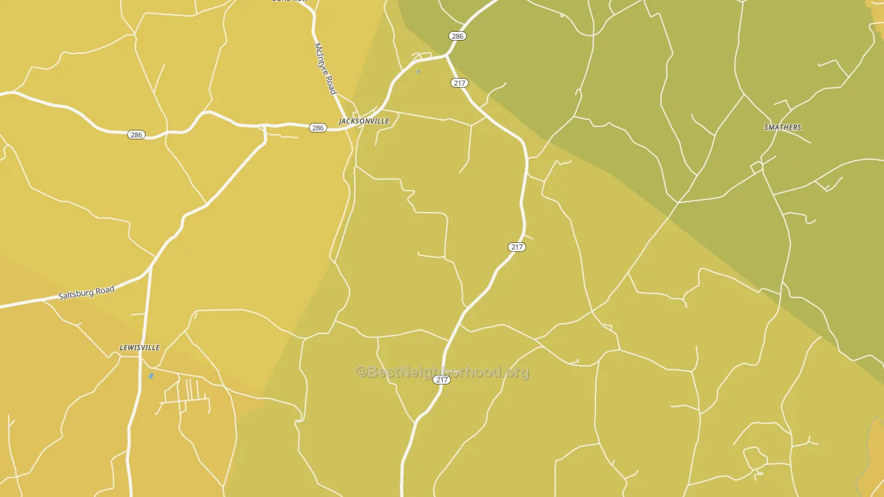 Map of the best neighborhoods in the Kent area, with better matches in green and worse matches in red