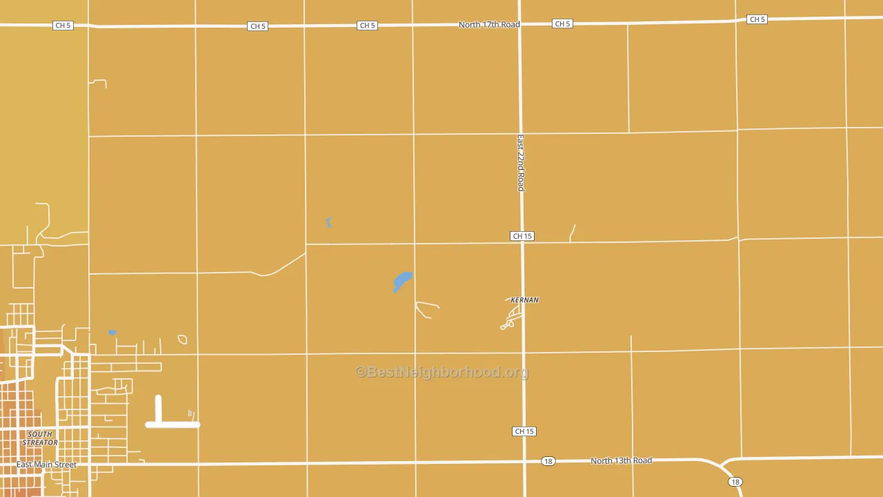 Map of the best neighborhoods in the Kernan area, with better matches in green and worse matches in red