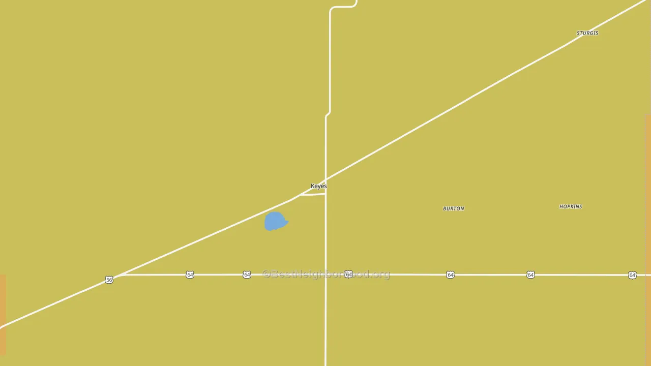 Map of the best neighborhoods in the Keyes area, with better matches in green and worse matches in red