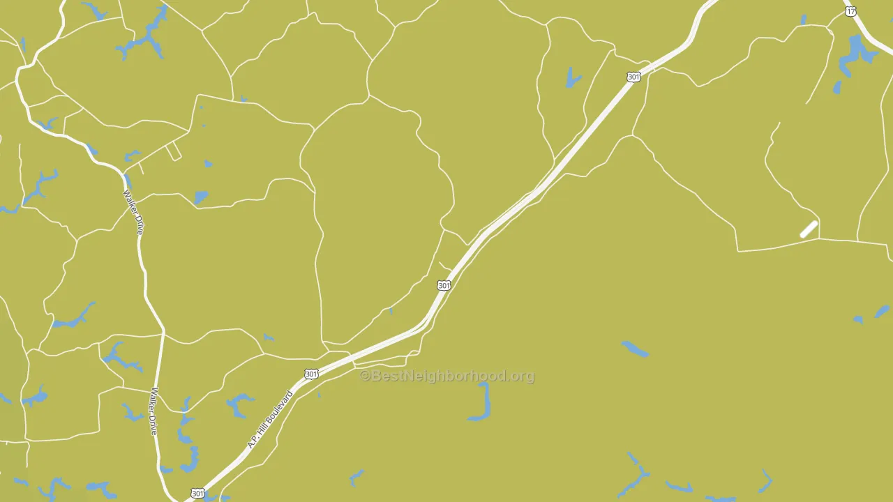 Map of the best neighborhoods in the Kidds Fork area, with better matches in green and worse matches in red