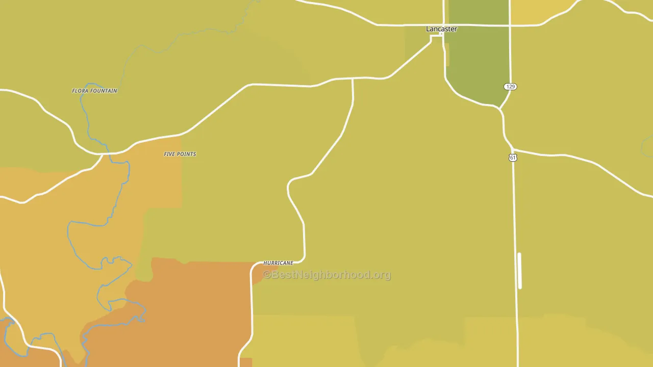Map of the best neighborhoods in the Kieler area, with better matches in green and worse matches in red