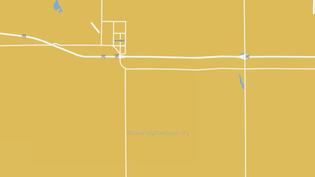 Map of the best neighborhoods in the Kimball area, with better matches in green and worse matches in red