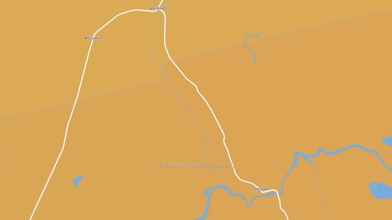 Map of the best neighborhoods in the Kingman area, with better matches in green and worse matches in red