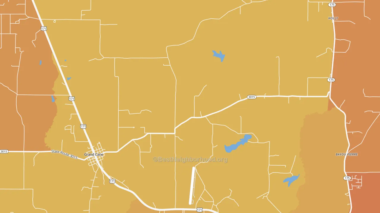 Map of the best neighborhoods in the Kingston area, with better matches in green and worse matches in red