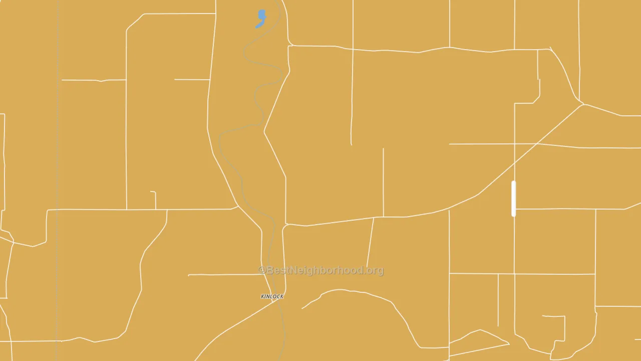 Map of the best neighborhoods in the Kinlock area, with better matches in green and worse matches in red