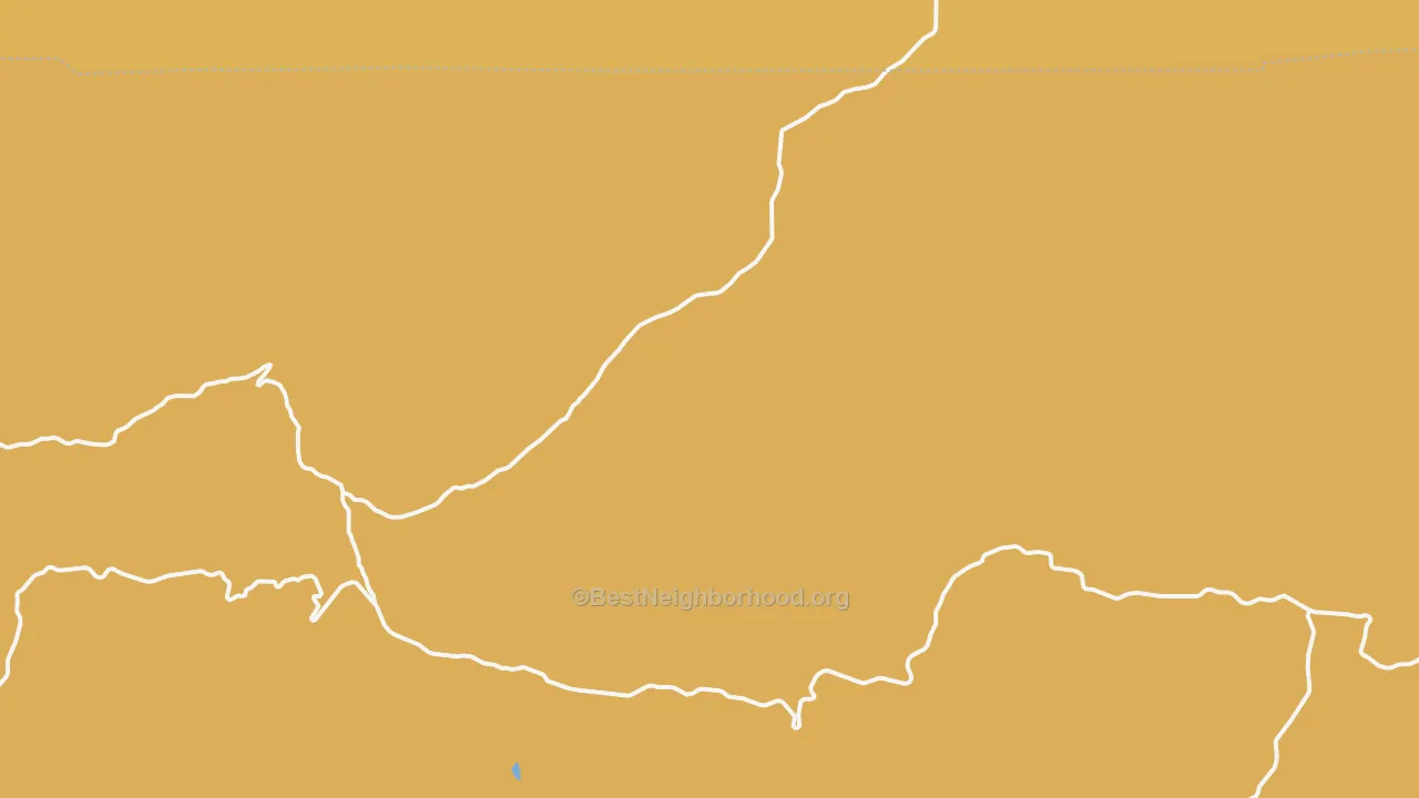 Map of the best neighborhoods in the Kinzua area, with better matches in green and worse matches in red